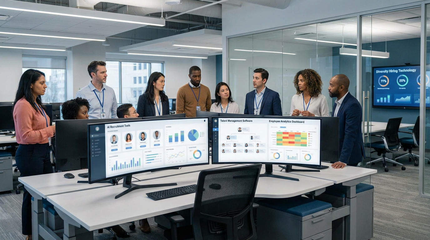 Professionals reviewing AI dashboards while choosing AI tools for their roles