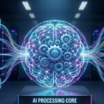 Prompt engineering workflow diagram showing input text prompt processed by AI to generate output text.